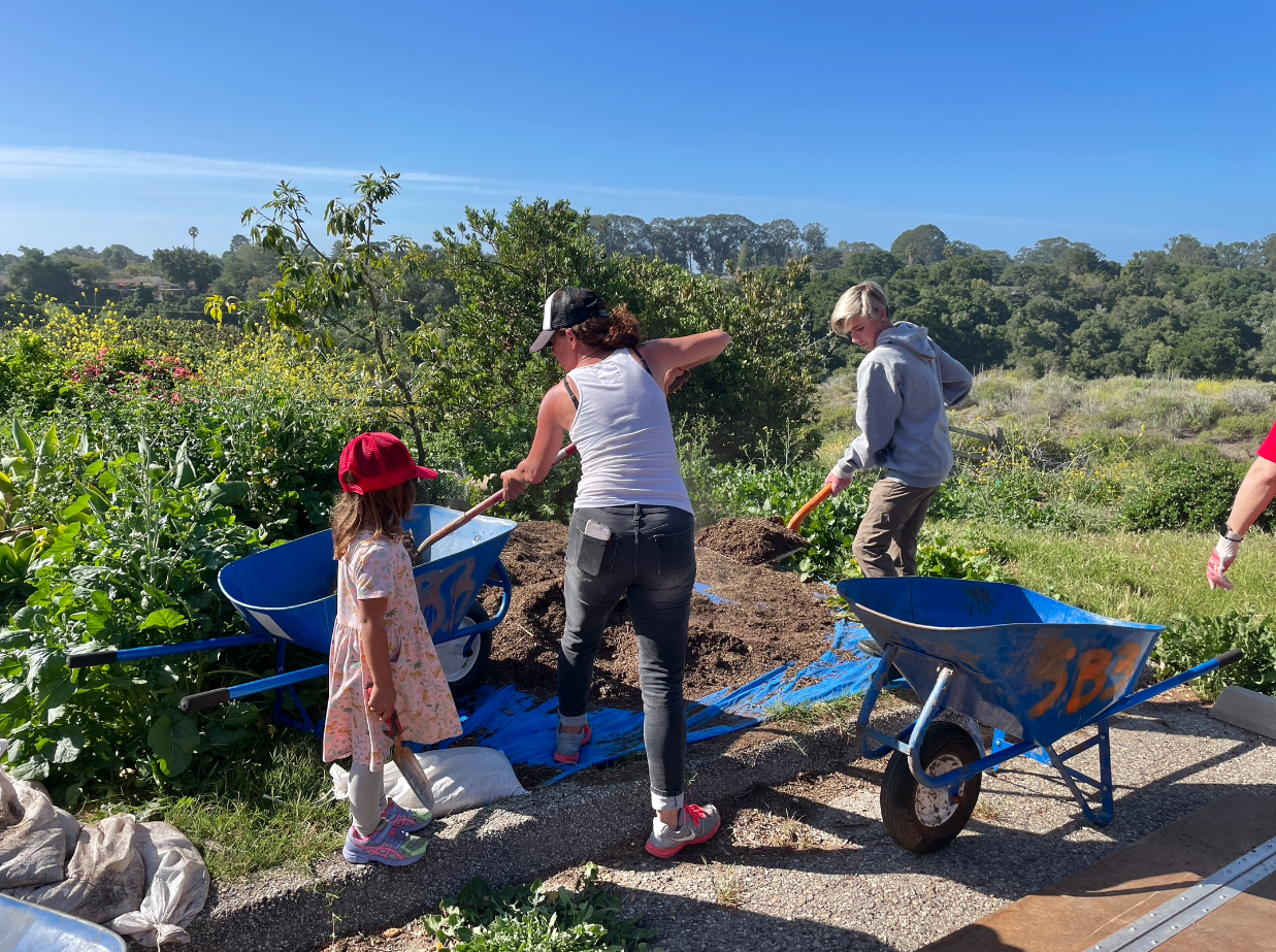 Volunteers gardening at Elings Park in Santa Barbara